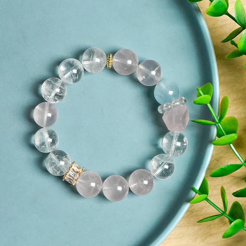 Close-up of clear and pastel gemstone tones